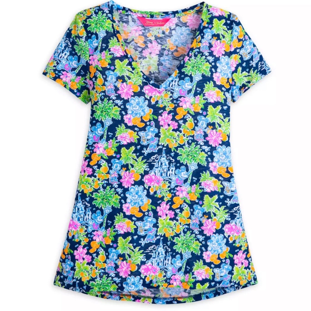 Mickey and Minnie Mouse Etta V-Neck T-Shirt by Lilly Pulitzer – Disney Parks